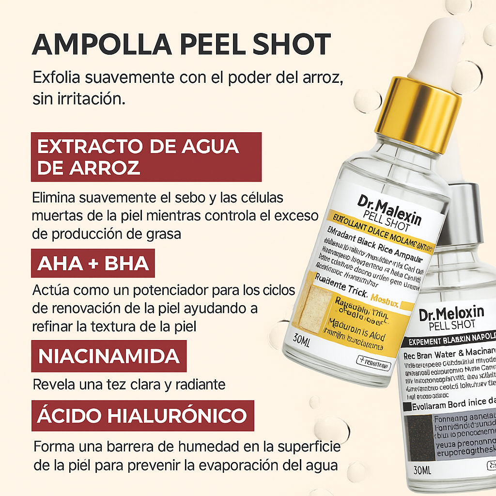 Dr. Melaxin Peel Shot Glow - Serum Exfoliante de Arroz™